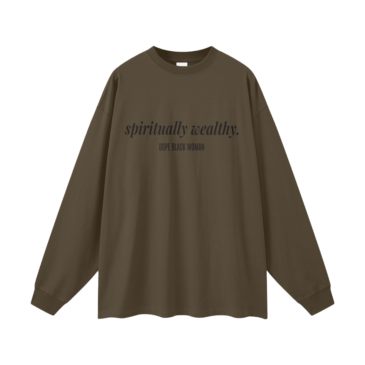 SW Affirmation Long Sleeve Cotton Tee - Chocolate