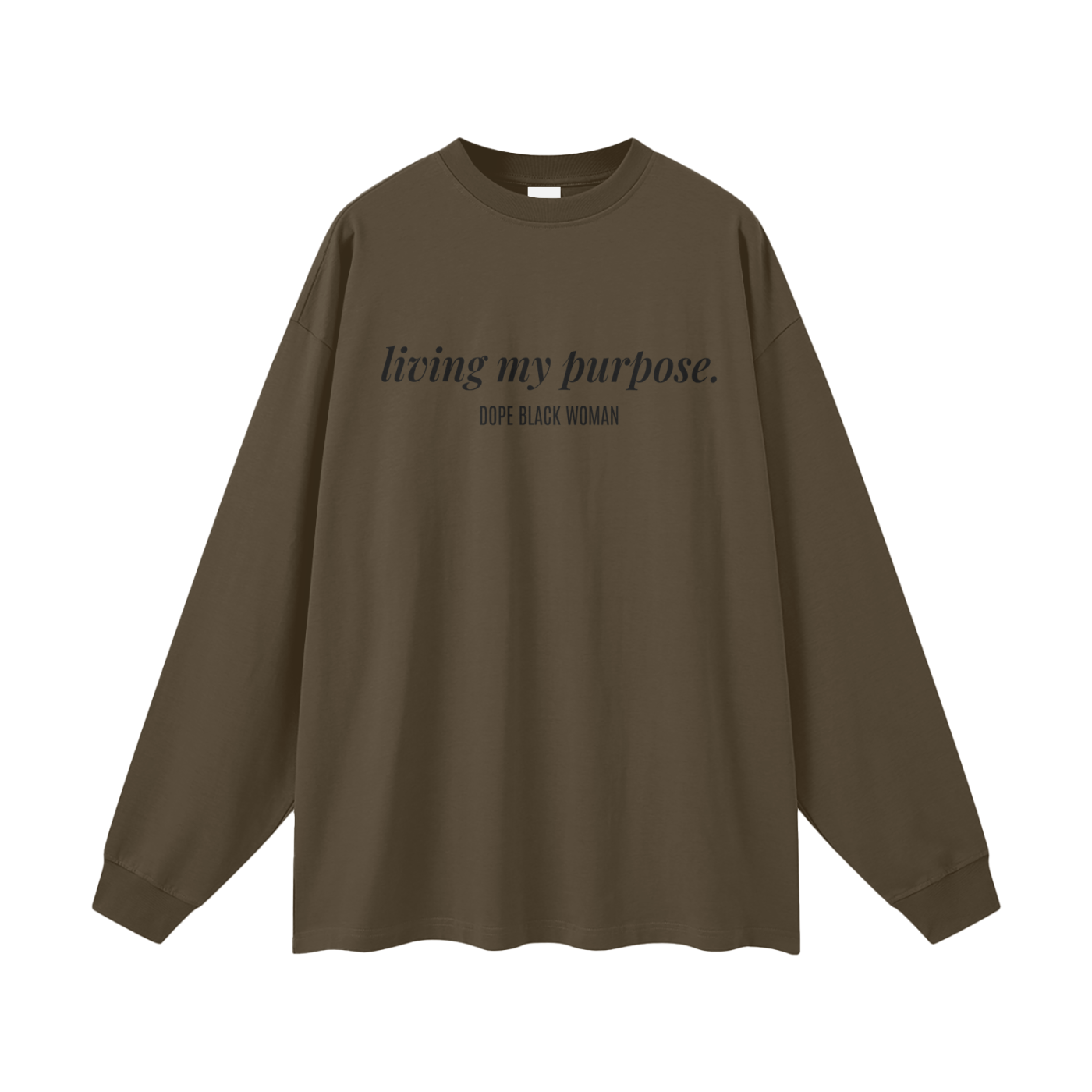 LMP Affirmation Cotton Long Sleeve Tee -Chocolate