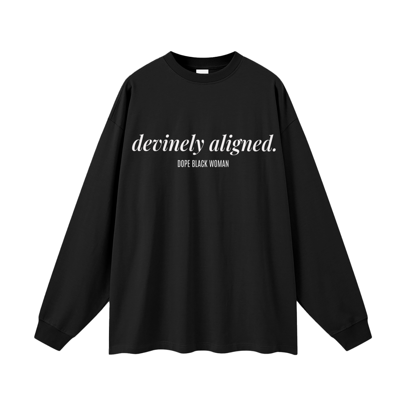 DA Affirmation Long Sleeve Cotton Tee - Black