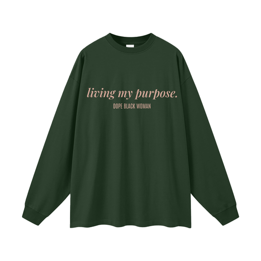 LMP Affirmation  Long Sleeve Cotton Tee - Racing Green