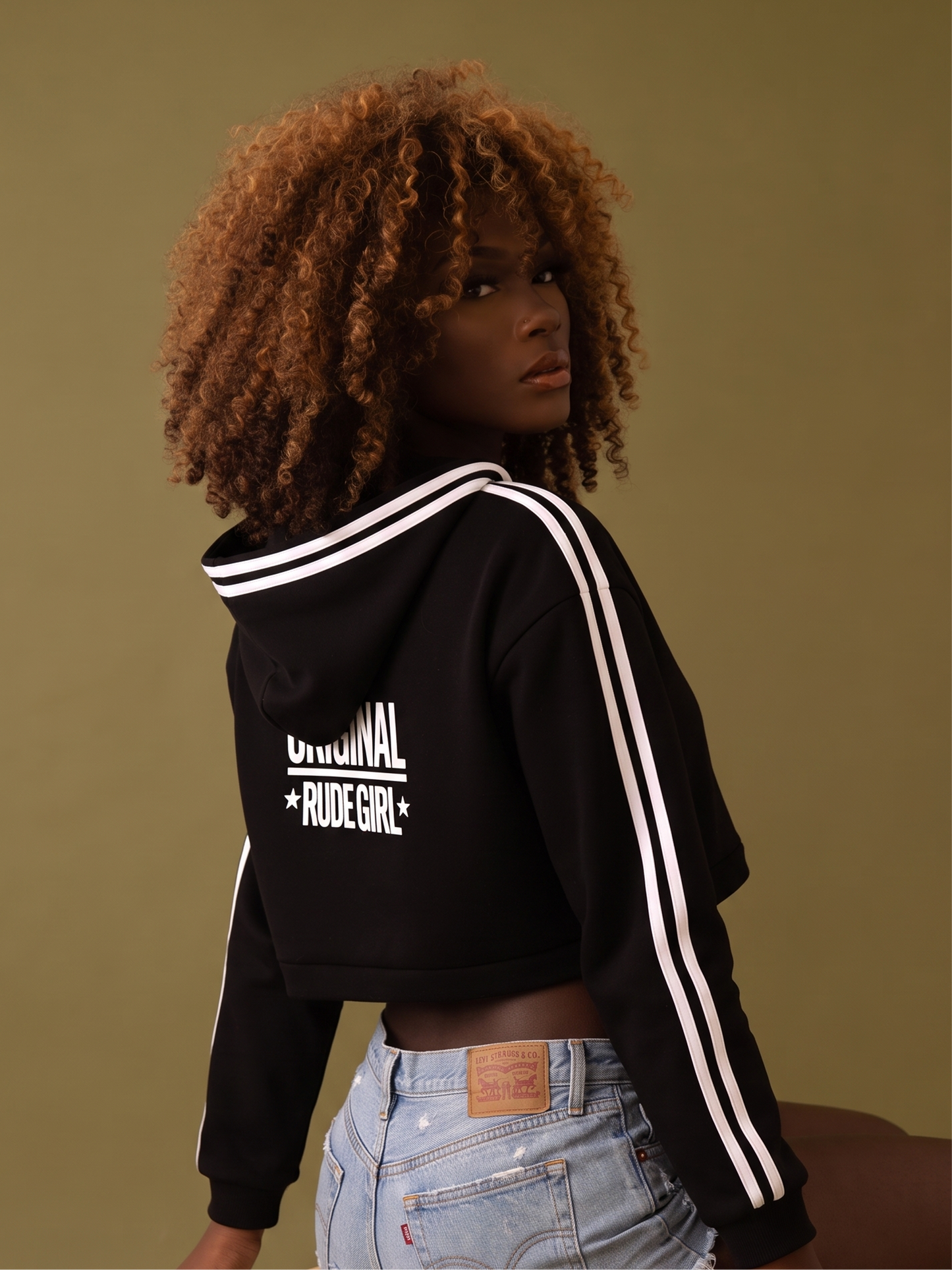 ORG  Side Stripe Cropped Hoodie