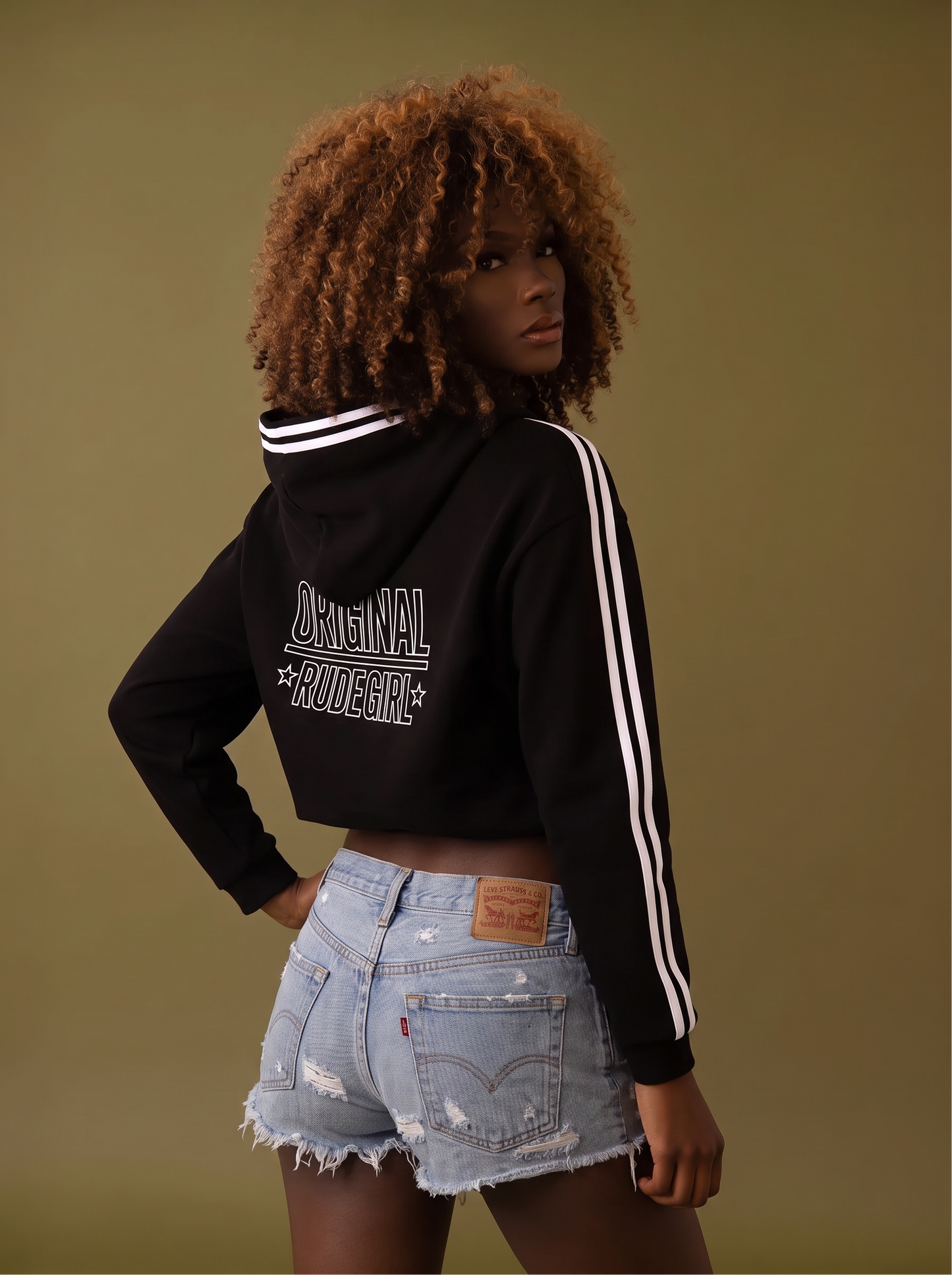 ORG  Side Stripe Cropped Hoodie