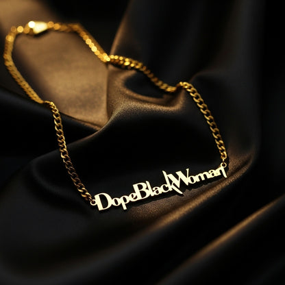 18K Gold Signature Statement Chain Necklace - Dope Black Woman