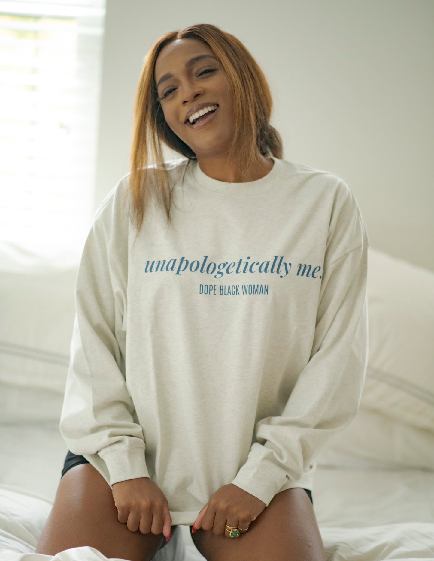 UM Affirmation  Long Sleeve Cotton Tee -Grey