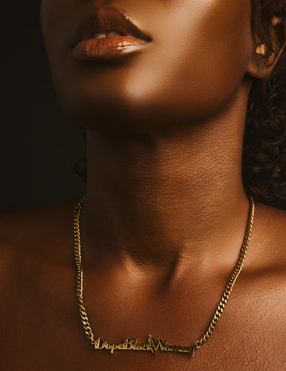18K Gold Signature Statement Chain Necklace - Dope Black Woman