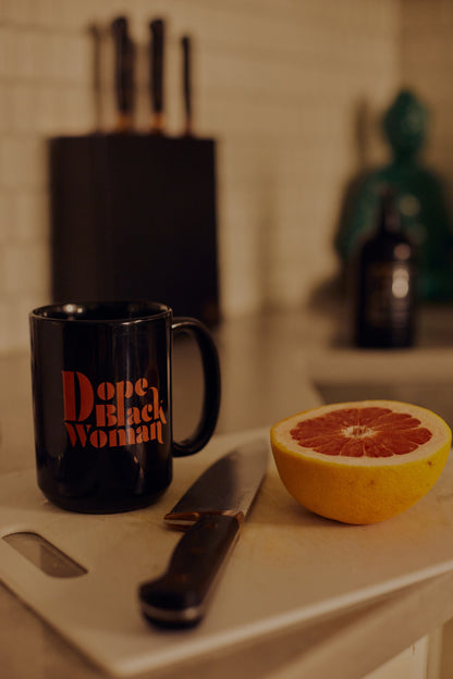 DBW Black Glossy Mug  Burnt Orange