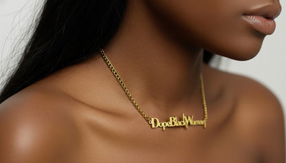 18K Gold Signature Statement Chain Necklace - Dope Black Woman
