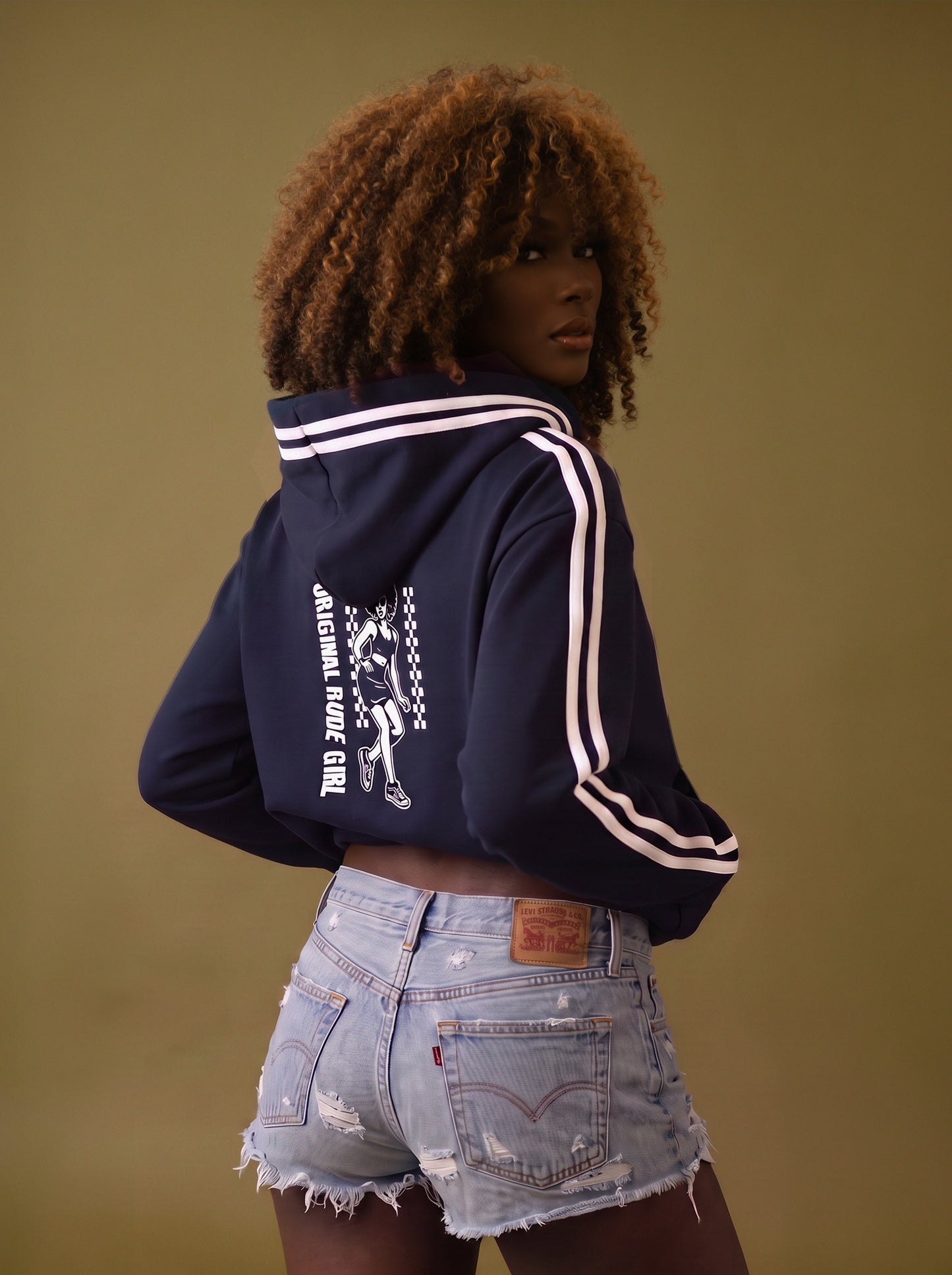 ORG  Side Stripe Cropped Hoodie