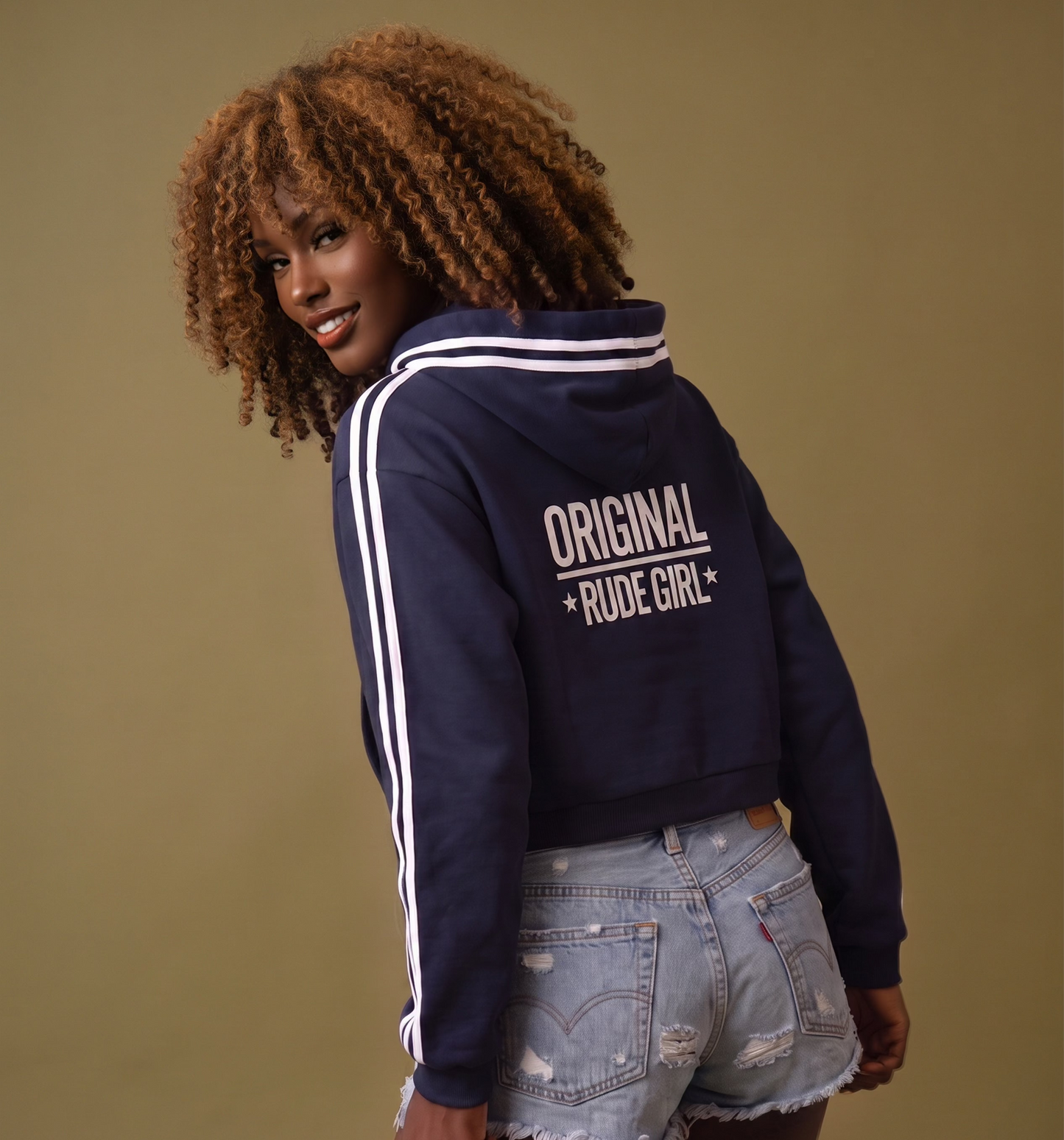 ORG  Side Stripe Cropped Hoodie