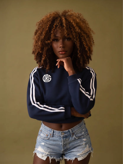 ORG  Side Stripe Cropped Hoodie