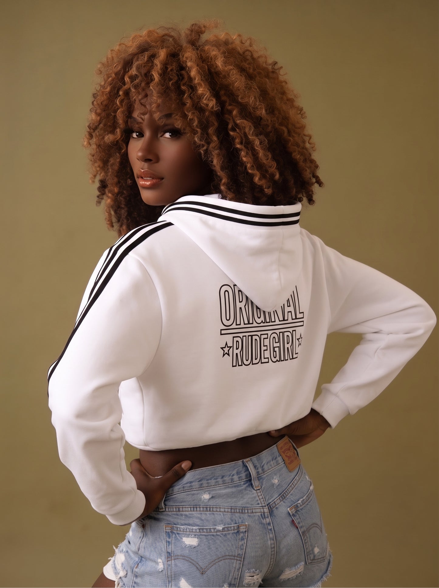 ORG  Side Stripe Cropped Hoodie