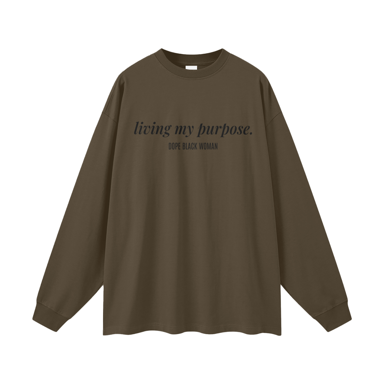 LMP Affirmation Cotton Long Sleeve Tee -Chocolate
