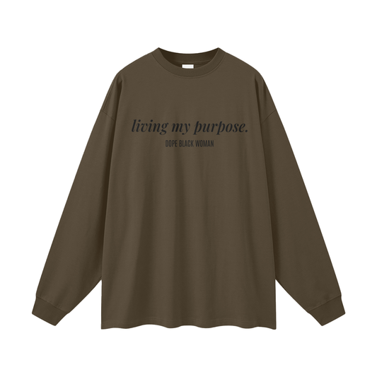 LMP Affirmation Cotton Long Sleeve Tee -Chocolate