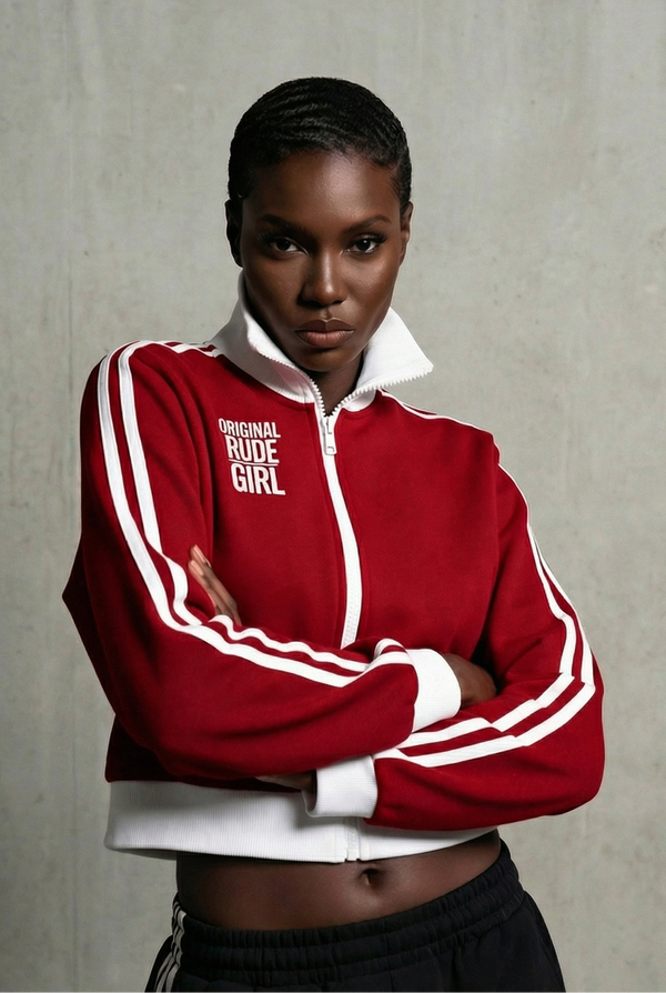 ORG Striped Crop Track Jacket