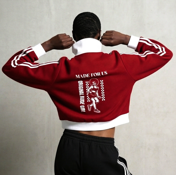 ORG Striped Crop Track Jacket